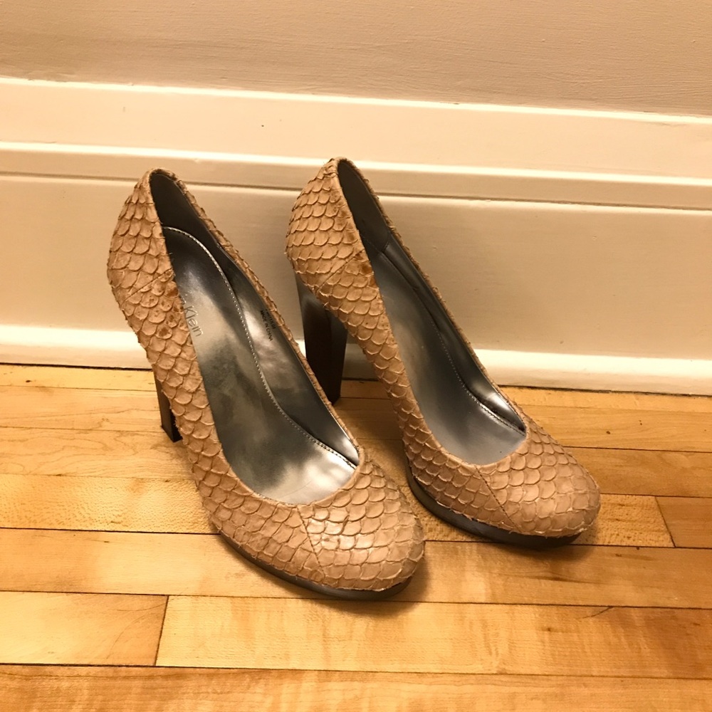 Calvin Klein fish scale heels